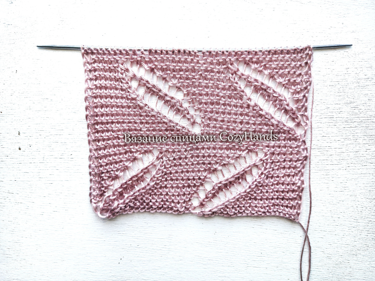 Элегантный ажурный узор спицами