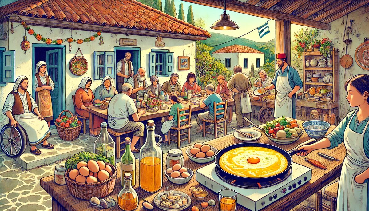 Традиции, связанные с xорьятики омлета (сгенерировано DALL-E)