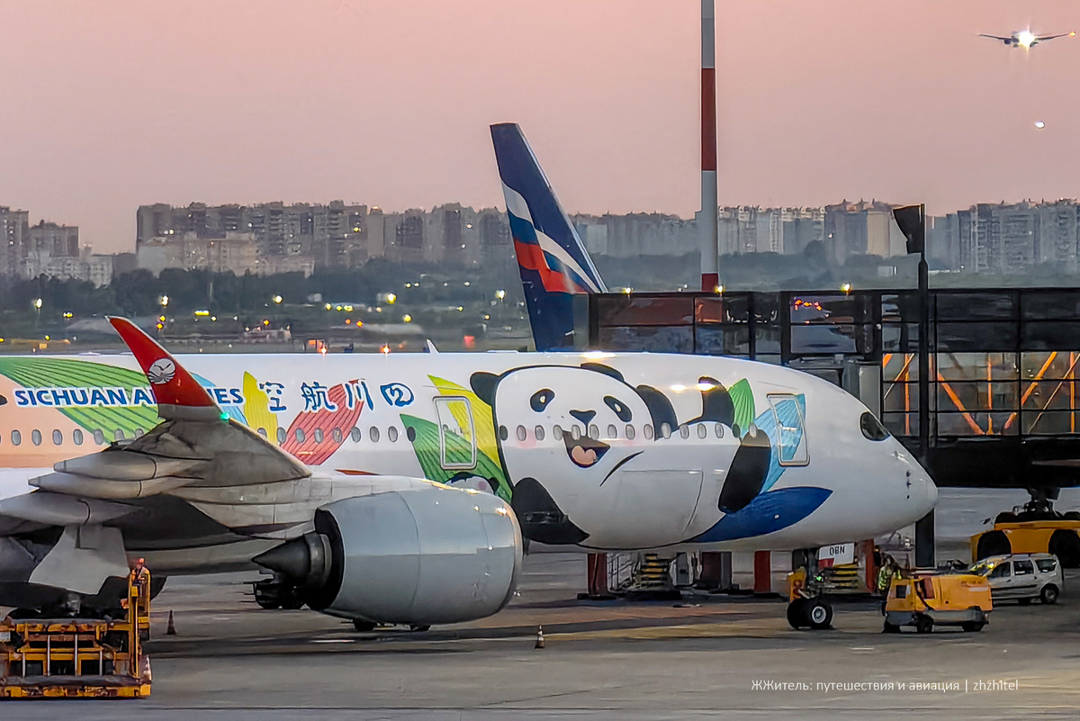 Airbus A350-900 б/н B-306N в аэропорту Шереметьево. Фото автора