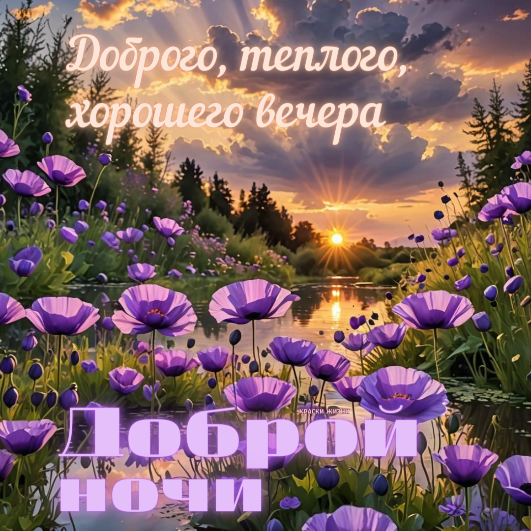 Открытки спокойной ночи с природой бесплатно
