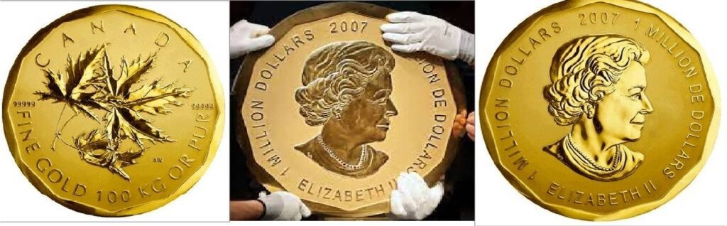 Золотая монета номиналом 1000 000 долларов весит 100 кг!