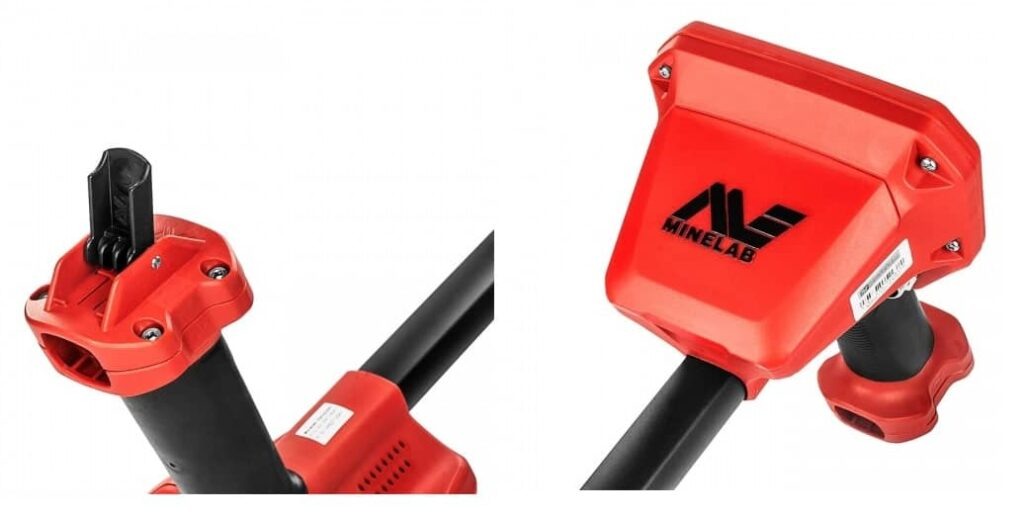 У металлоискателя Vanquish 340 есть возможность самостоятельной перепрошивки ПО. Также в блоке расположен разъем для наушников.