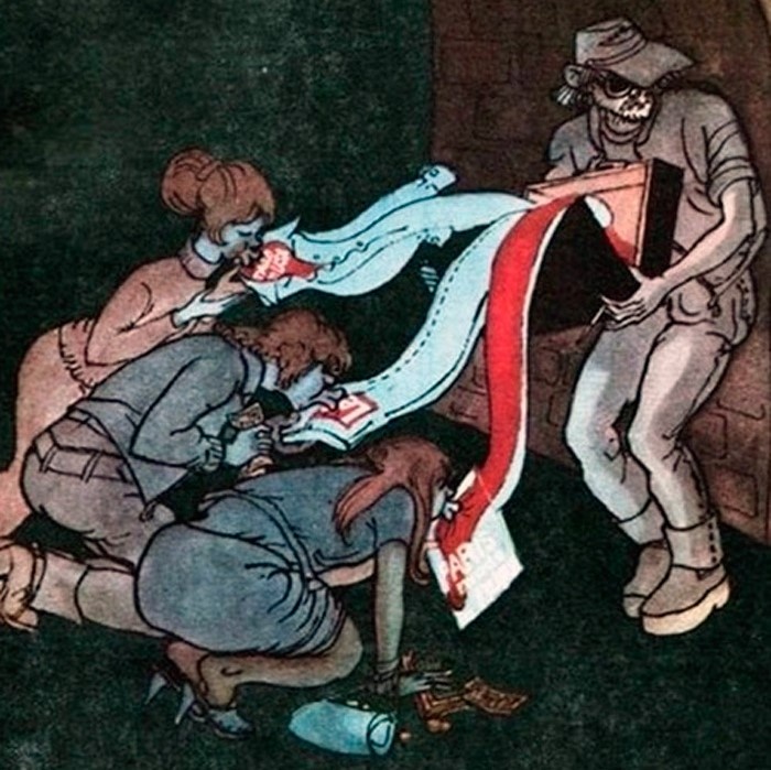 На вкус, запах и цвет товарищей в Советском Союзе нет. Карикатура из журнала "Крокодил"