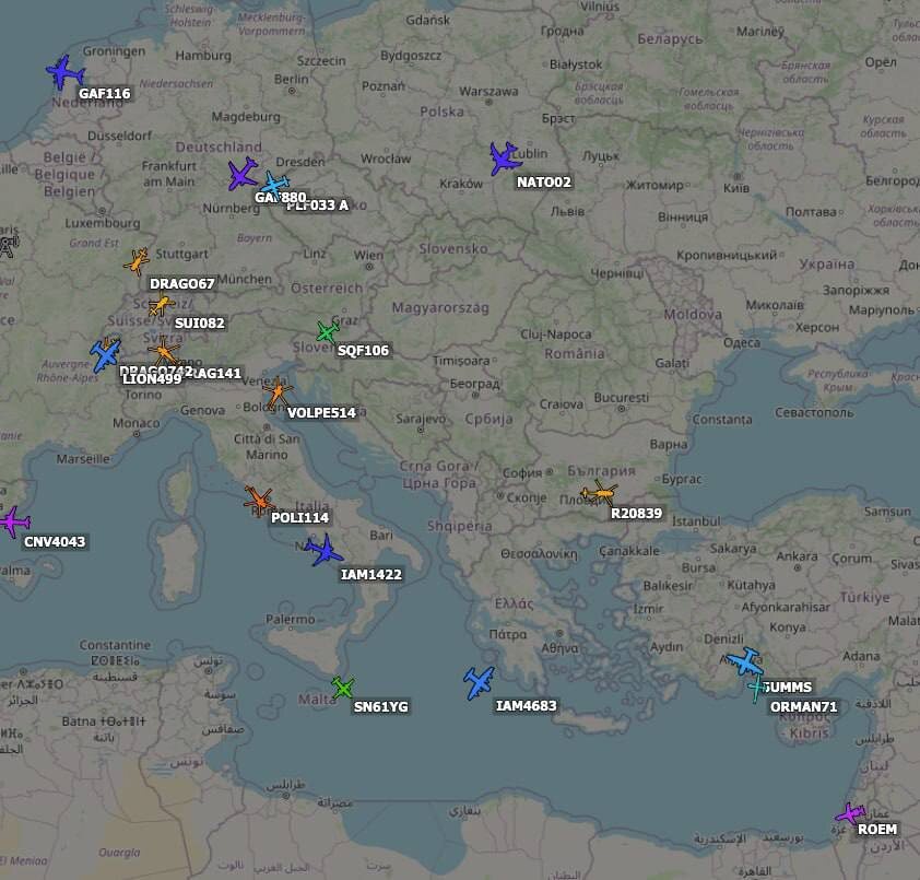⚠️АКТИВНОСТЬ НАТОВСКОЙ АВИАЦИИ. ОТЧЕТ.30/06/202412:30 по московскому времениРегион Баренцево моряНЕ замечено активности AWAC НАТОРегион Санкт-Петербурга1. Дрон Textrone Aerosonde (CS=LN0310UC)2. Bombardier Challenger 6503. 15–20 планеров в финском воздушном пространстве4. Новый тип дрона (CS=KA500129) (около Бергена, Норвегия)5. До 15 вертолетов Leonardo, Airbus, Robinsons (из Норвегии в Финляндию)6. Маленький самолет Diamond Star.Калининградская область1. Lockheed P-3C Orion ВВС Португалии (транспондер выключен)2. Учебный реактивный самолет L393. Три-четыре самолета Beech Super King4. 20-25 планеров (Тракай, Литва)5. 5-6 вертолетов Robinson(Учения НАТО BALTTOPS 2024 продлятся до 5 июля)Граница Польша-Беларусь-Украина1. Boeing Sentry E3F НАТО (CS=NATO02)2.. Самолет C295M ВВС Польши (CS=PLF033)3. Airbus 321-231 Awacs ВВС Германии (CS= GAF 880)4. Beech King 300 (CS=DUKE24) (приземлился)5. Самолет Let L 410 ВВС СловакииЧерноморский регион1. США ВМС Boeing Poseidon 8E (транспондер выключен)2. Beechcraft B300 Flight Precision (CS=2FPLF)3. Армия США Sikrosky Helicopter (CS=R20839)4. три-четыре самолета Tecnam P2006T*Утром было около 5 турецких беспилотников Bartiykar вдоль входа в залив Босфор, Также в ранние утренние часы Ночью натовский Boeing Sentry E3F с позывным «NATO11» осуществлял шпионскую деятельность вблизи города ИСАИ, Румыния осуществляла дозаправку с американским Stratotanker, а затем направилась в Украину - Польшу - Беларусь для выполнения шпионской деятельности.**Mediterrans Sea RegionАВИАЦИИ. ОТЧЕТ.30/06/202412:30 по московскому времениРегион Баренцево моряНЕ замечено активности AWAC НАТОРегион Санкт-Петербурга1. Дрон Textrone Aero1. Два ВВС США Stratotankers KC135 (RN=62-3569,58-0042) (приземлился в Ираке)2. Турецкий беспилотник ORMAN713. Итальянские ВВС Lockheed Martin C130J (CS=IAM4683)4. Малый самолет PilatusВывод1. Нападение на Ливан будет через 48–72 часа2. Радарные разрывы в Российской Федерации должны быть закрыты, чтобы украинские беспилотники не достигли оборонных промышленных зон.3. Все оборонные предприятия, аэродромы, нефтебазы, энергетические объекты должны быть защищены системой ПВО4. В ближайшие дни противник попытается провести массированную атаку БПЛА и ракетами по тылу.