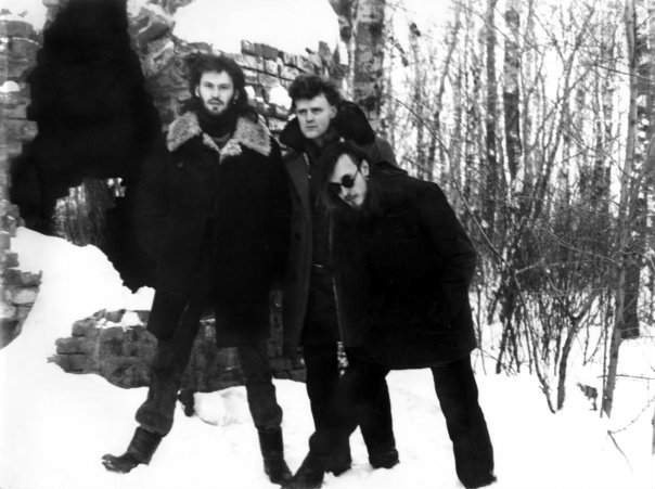 Вадим Кузьмин (Лукич), Одег Судаков (Манагер), Егор Летов. Фото из архива ВК Черного Лукича 