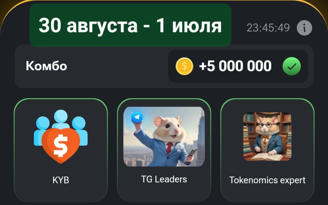 Шифр комбо дня хамстер комбат сегодня