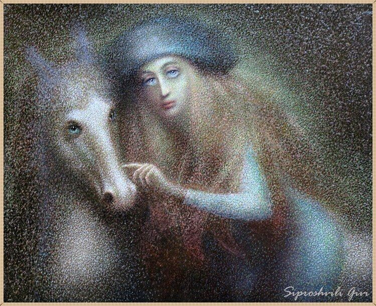 © Гиви Сипроишвили. С голубой мечтой. 65х82, холст, масло, 2013 г.