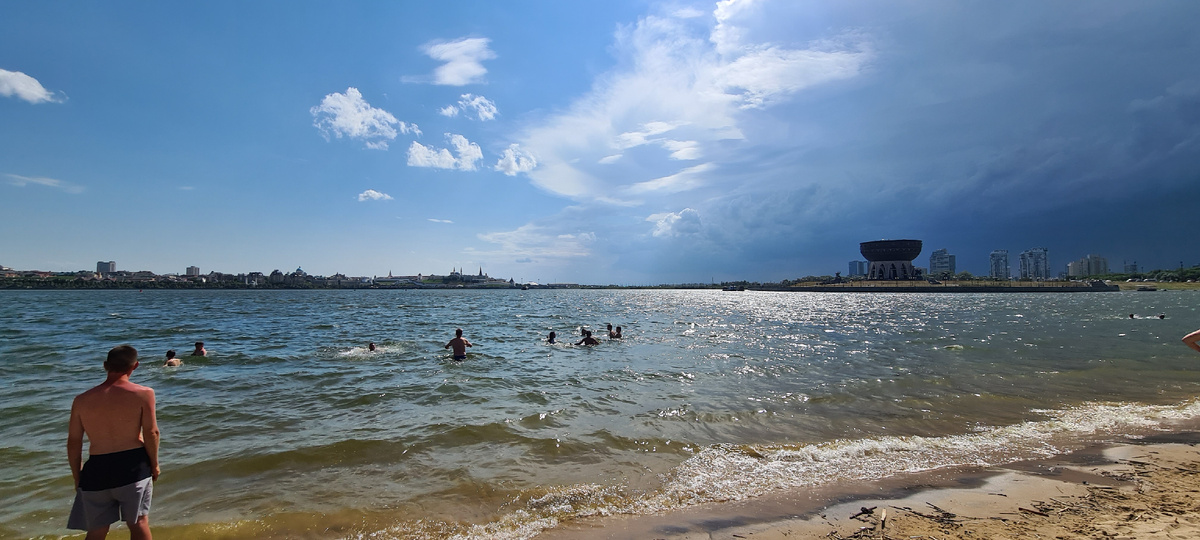 Городской пляж на реке Казанка