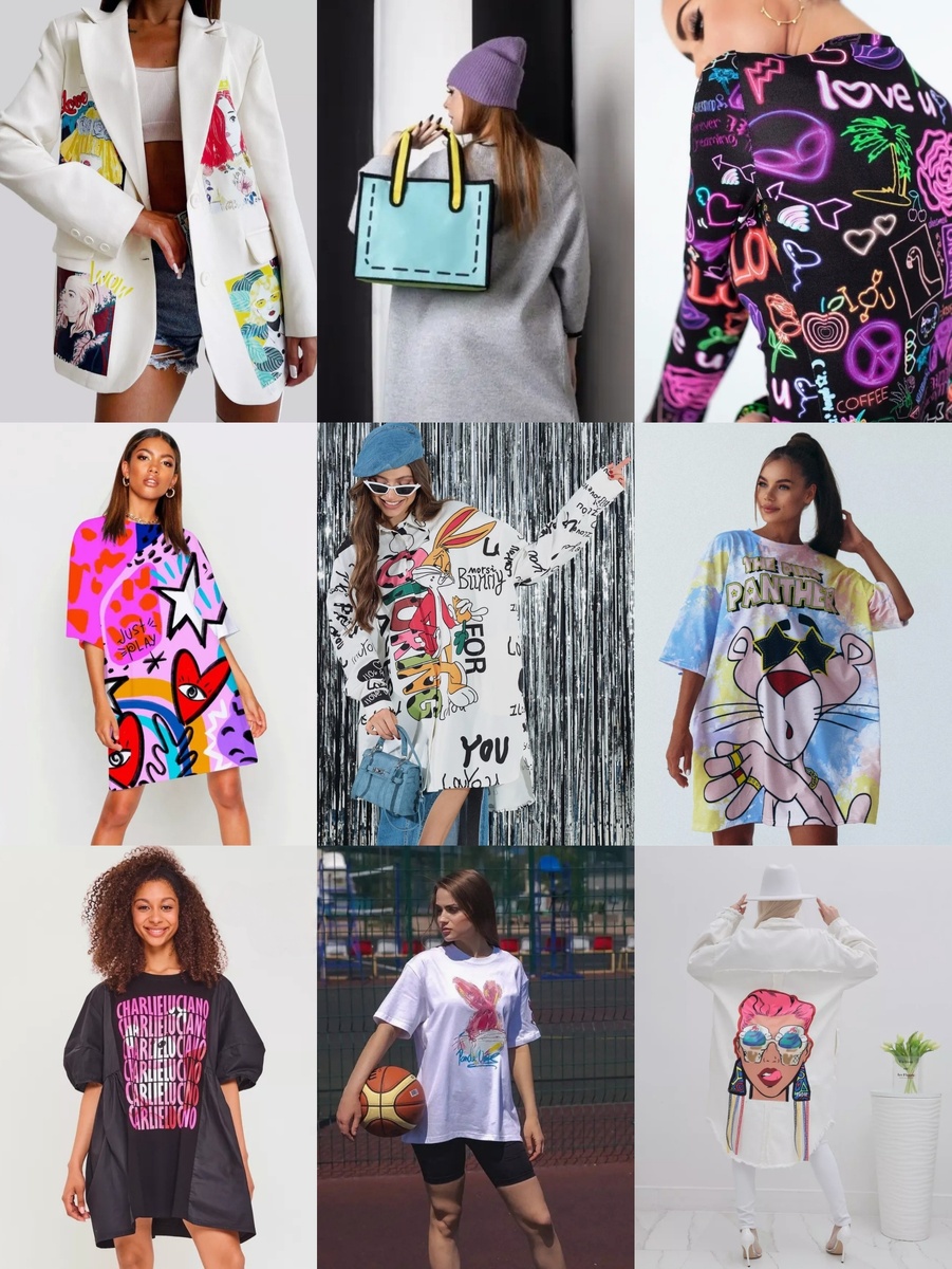 Подборка одежды с ярким принтом с Wildberries 