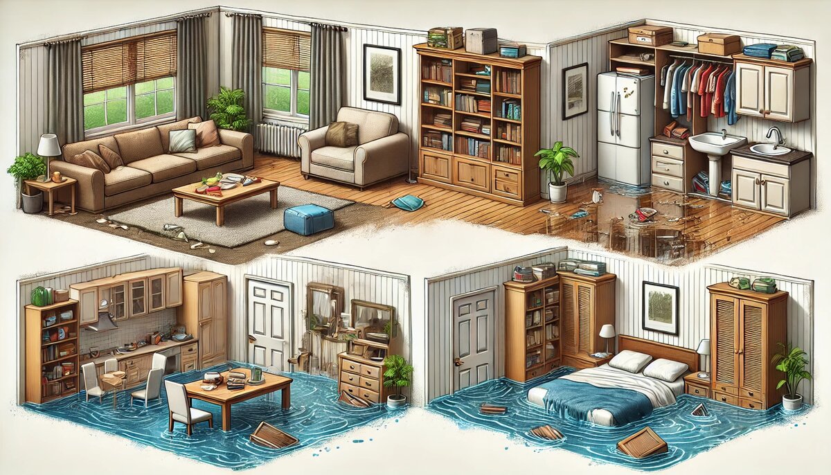 ёКак оценивается мебель после залива квартиры?