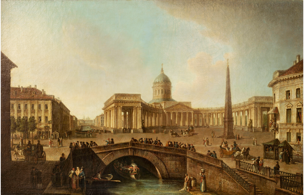Вид Казанского собора в Петербурге. Алексеев Ф. Я. Не ранее 1810, ГРМ