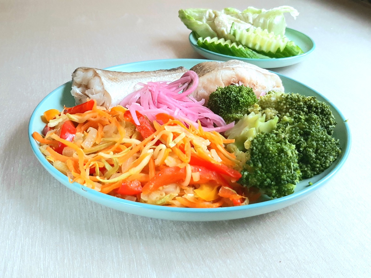 Удачная комбинация свежих и приготовленных овощей от Валентины. 