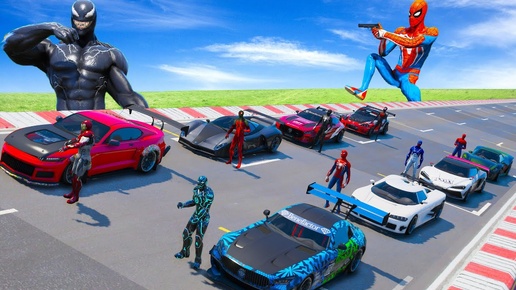 ГТА Мод Челлендж с Машинками Эпическая Гонка на Крутых Тачках с Супергероями GTA V
