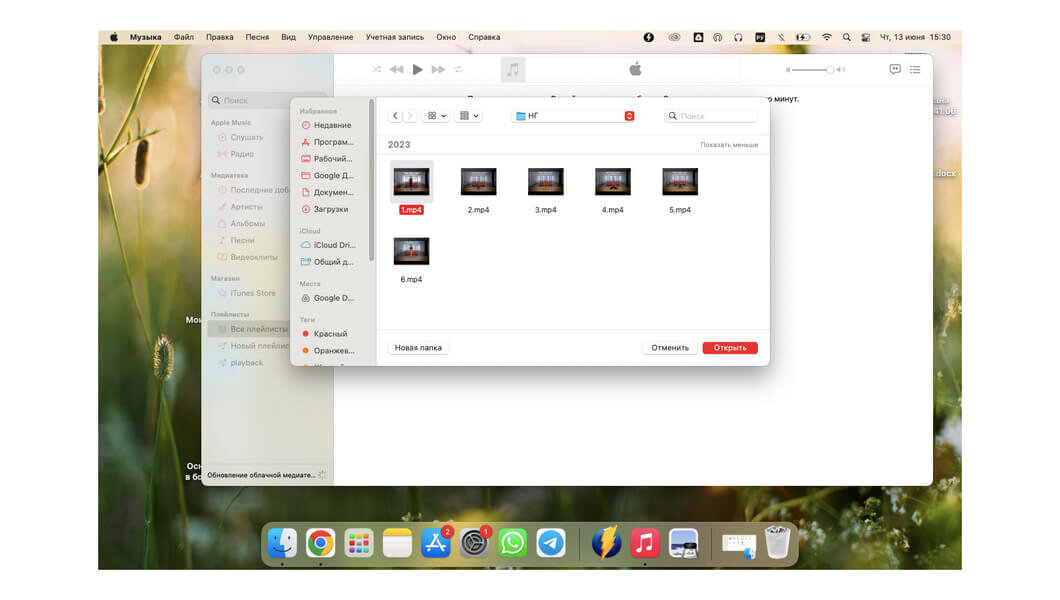 2. После этого найдите свой фильм и выберите его, нажав кнопку «Открыть». →