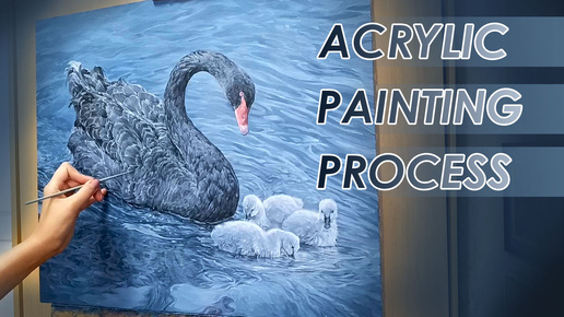 ACRYLIC PAINTING PROCESS // Процесс написания картины 