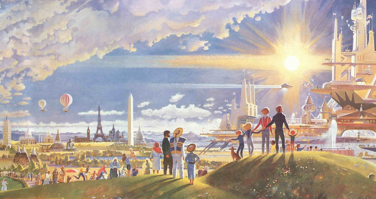 Что-то такое представляется людям, когда говорят об утопии: светло, мирно и спокойно. 