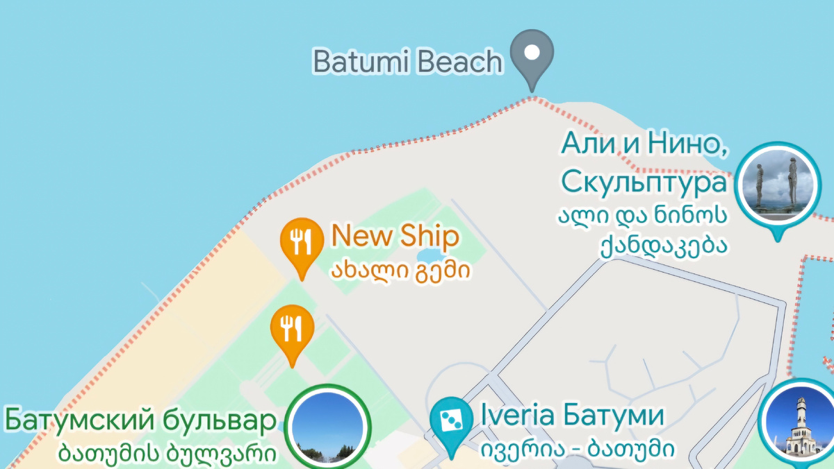 Карта Батуми из открытых источников