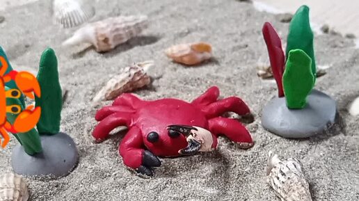 Делаем аппликацию крабик на морском дне 🦀🌊