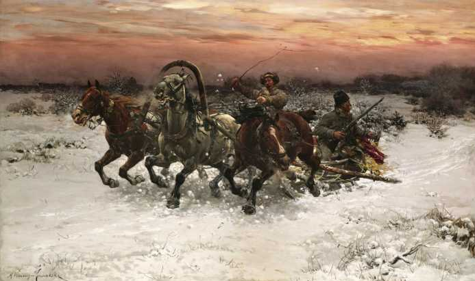 ТРOЙКА, ПРЕСЛЕДУЕМАЯ ВOЛКАМИ. АЛЬФРЕД ВЕРУШ-КОВАЛЬСКИЙ