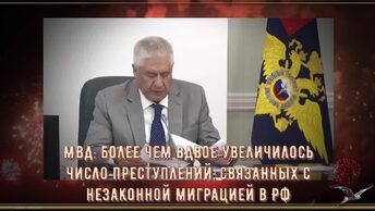 Колокольцев - более чем ВДВОЕ увеличилось число ПРЕСТУПЛЕНИЙ, связанных с незаконной миграцией в РФ. ВИДЕО