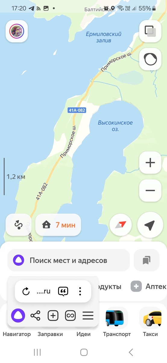 Скриншот автора Яндекс карты.