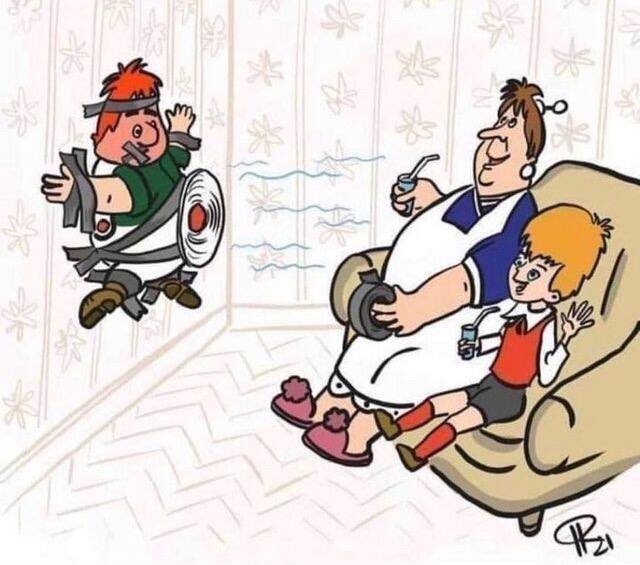 Примерно так я с вентилятором. Картинка из сети интернет. Смешно и грустно.