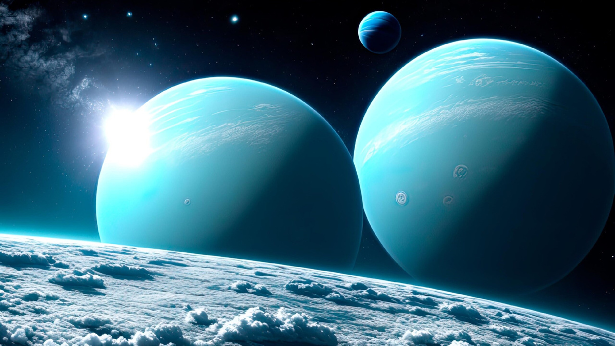 Планета Нептун. Фото в свободном доступе.