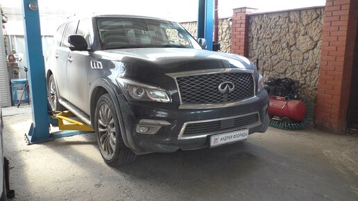 Регулировка ручного тормоза на INFINITI QX80 5,6 Инфинити Ку Икс 80 2014 года