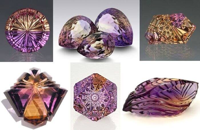 Фантазийные огранки аметрина