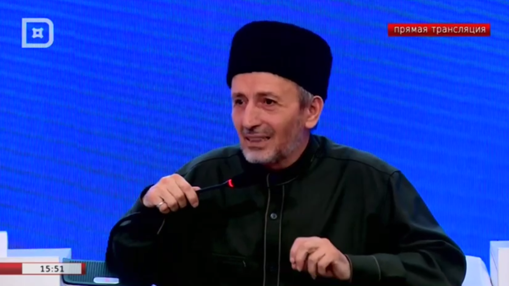 Муфтий Дагестана Ахмад Абдулаев. Скрин видео выступления. 