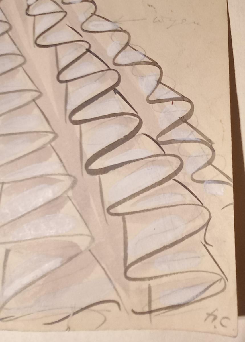 Внизу фирменная пометка Н. С. (подпись художника Николая Ситникова). Вверху вуаль или тюль??