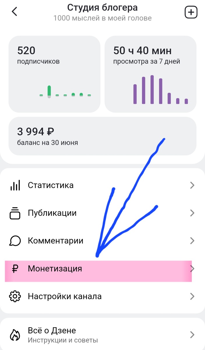 Впервые я решила вывести деньги после 6 месяцев монетизации. Набралось почти 4000 рублей и стало интересно, как и как быстро это делается.-2