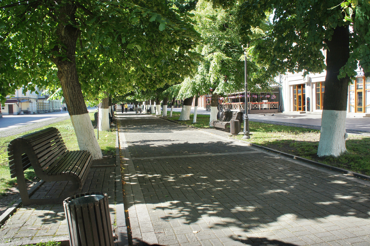 Бульвар на проспекте Мира во Владикавказе. В статье все фотографии автора