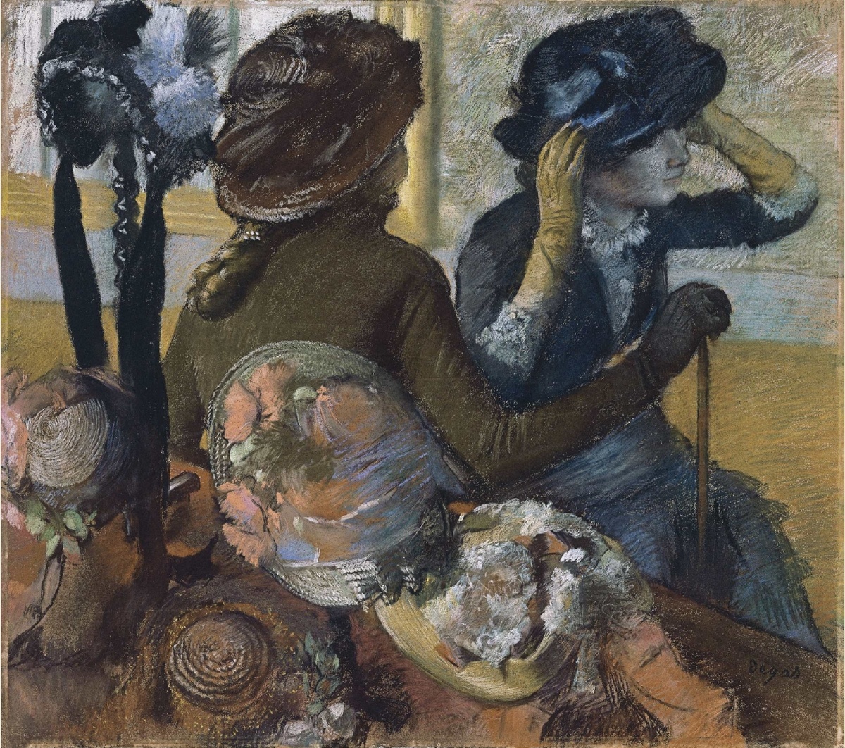 Edgar Degas's At the Milliner's (1882) famous painting. Original from Wikimedia Commons