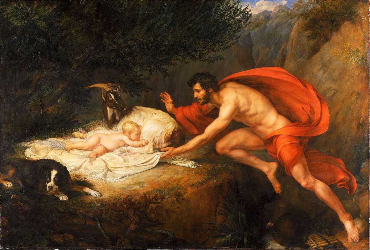Giovanni Tognolli (1786-1862), The Finding of Aesculapius (1822-39), oil on canvas, 198.5 x 296 cm, Walker Art Gallery, Liverpool, England. Wikimedia Commons.