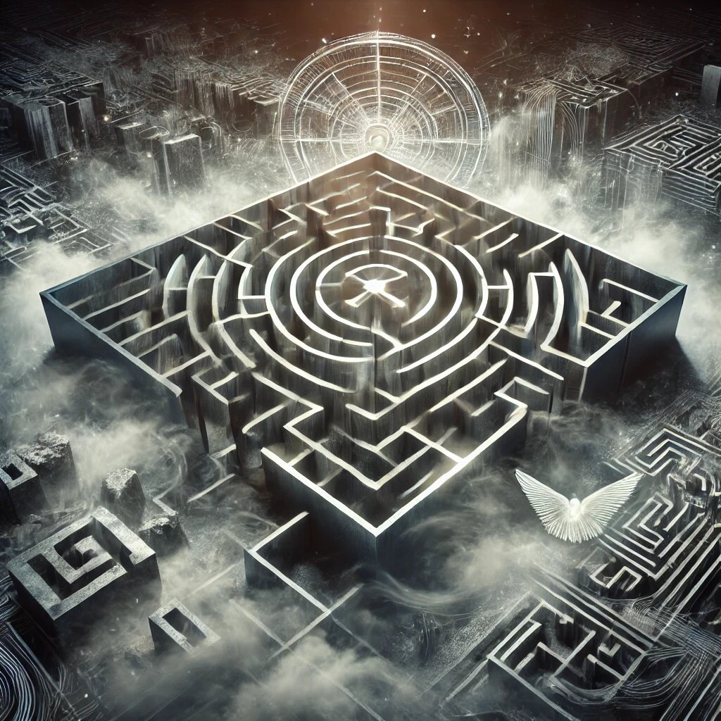 Первое Изображение лабиринта, символизирующего запутанность и иллюзии, создаваемые эго.