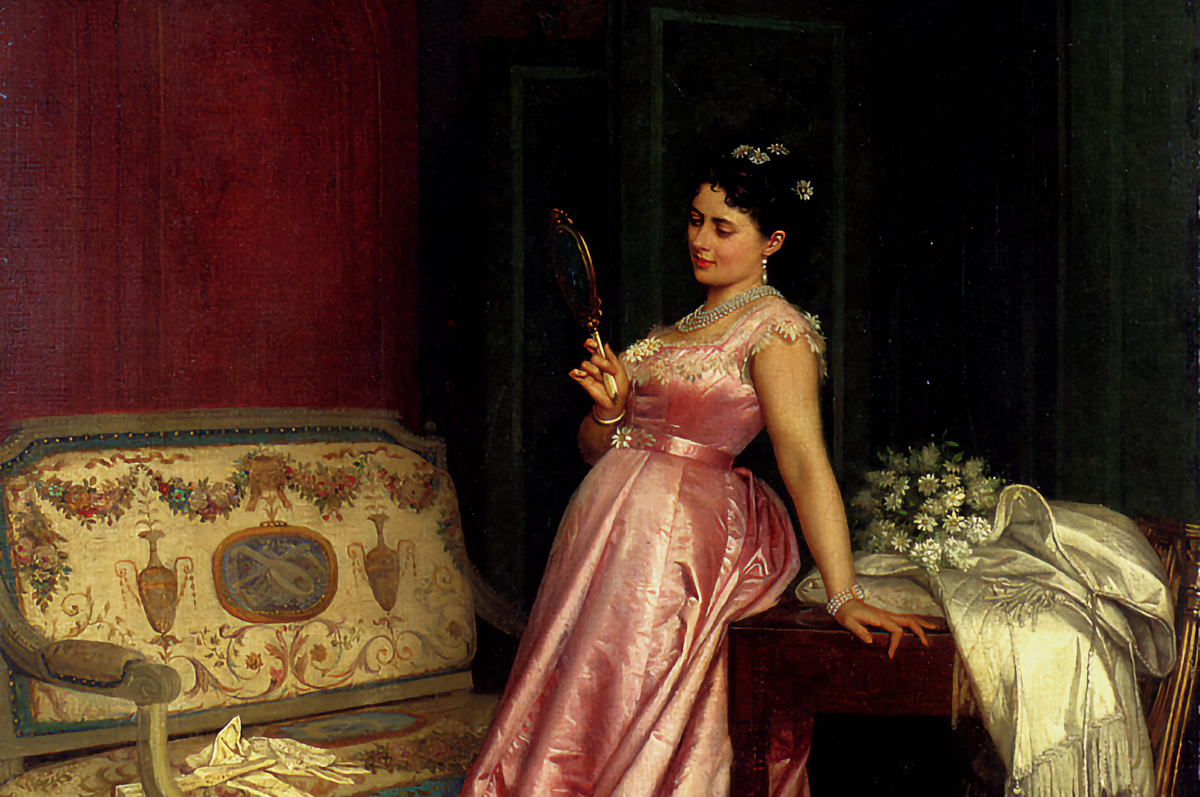 Фрагмент картины «Восхитимый взгляд», Огюст Тульмуш, 1868 год.