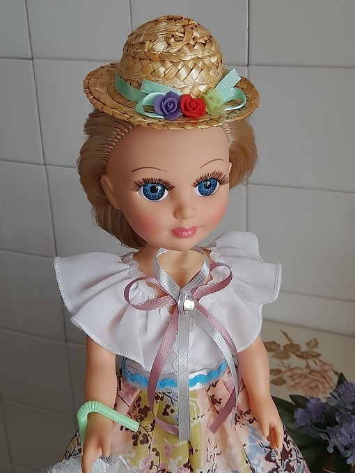 Соломенная шляпка для куклы Анастасии. Летний образ "Июльское марево трав". Июль, 2024. 
