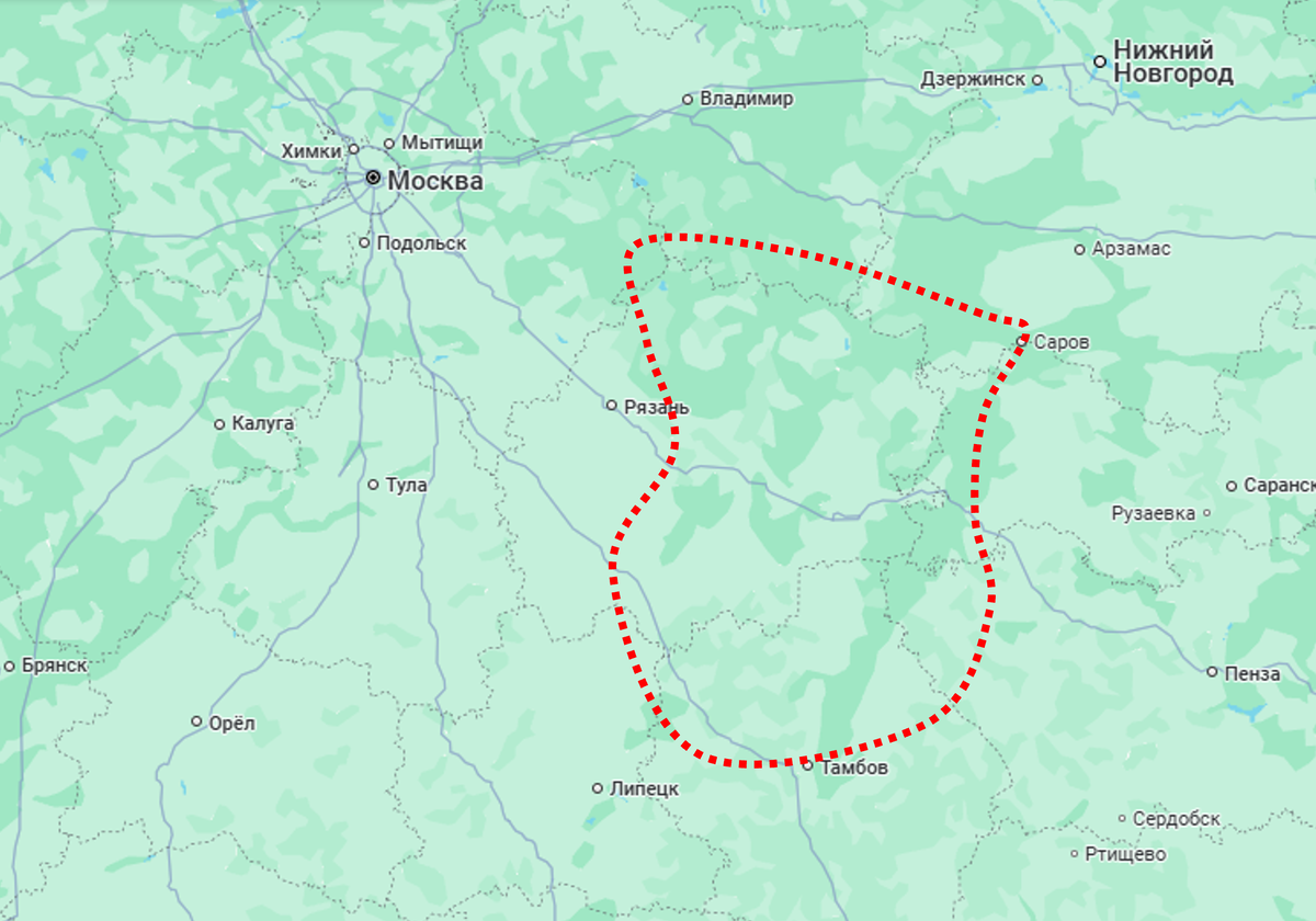 Примерная граница Большой Мкщеры.