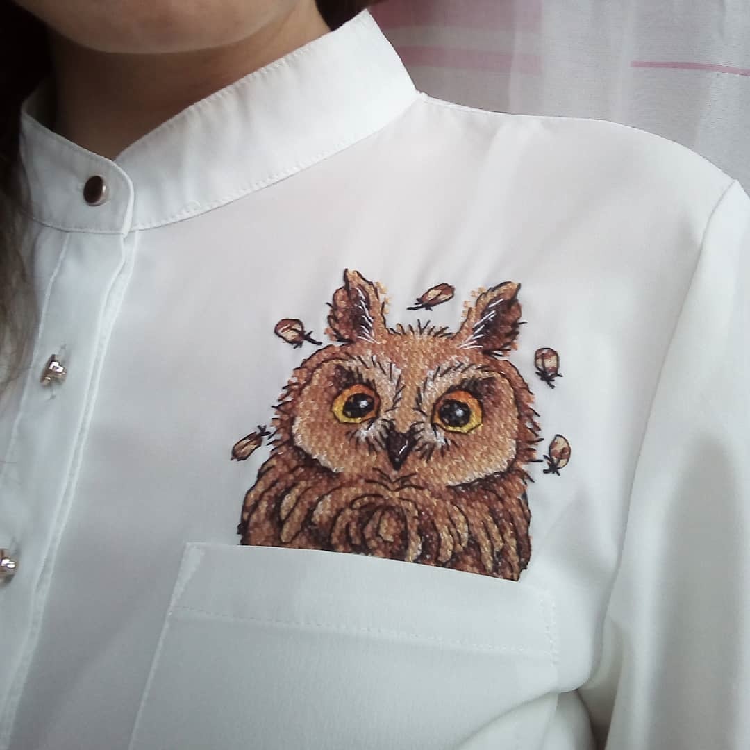 Совушка на блузке от "Жар-птицы"