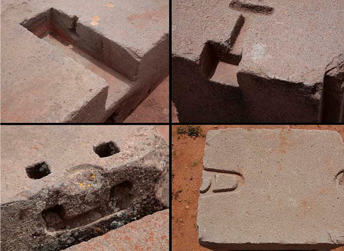 Выемки под стяжки на блоках Пума-Пунку