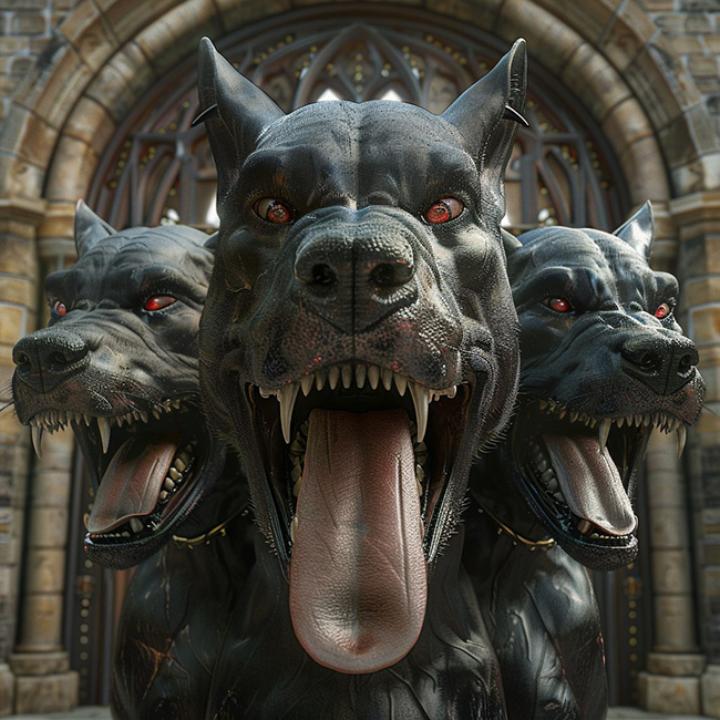 Даже самые адские демоны греческой мифологии тоже любят держать домашних животных. Например, вот таких песиков, как этот Цербер.