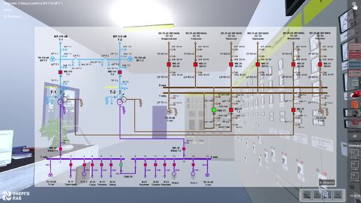 Ввод в работу высоковольтной линии ВЛ 110кВ Т-1 на тренажере подстанции 110/35/10 кВ компании ООО 