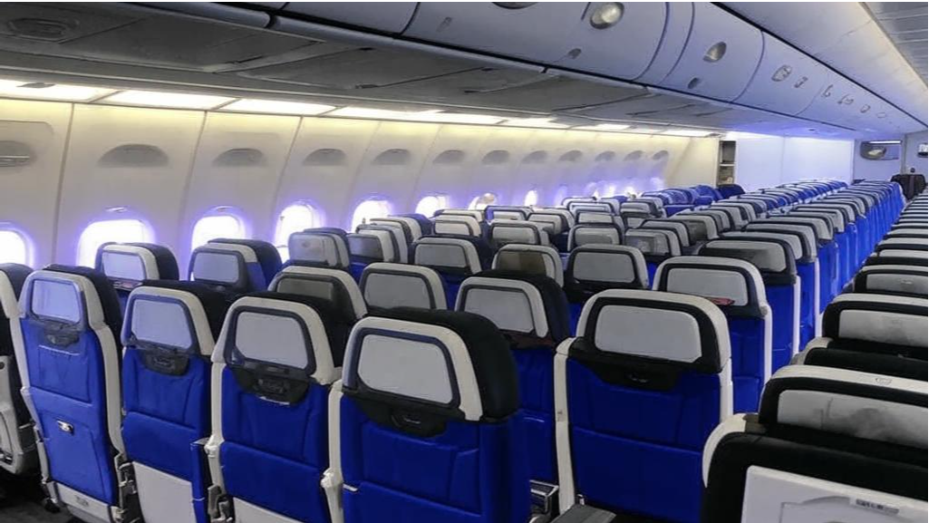 Конечно картинка утрирована, но места в реальном самолёте не больше