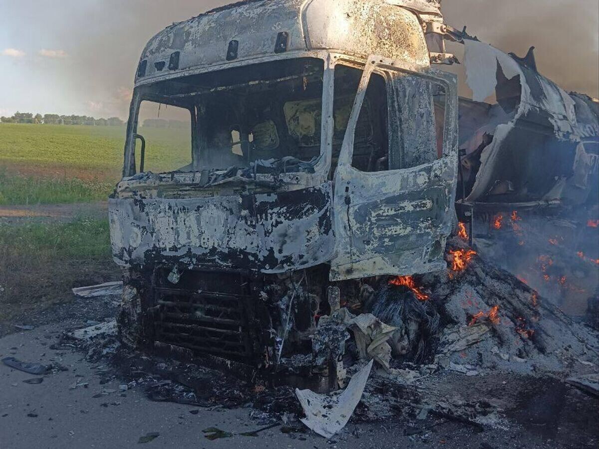    Последствия атаки дрона ВСУ в селе Богун-Городок Белгородской области© Фото : пресс-служба губернатора Белгородской области