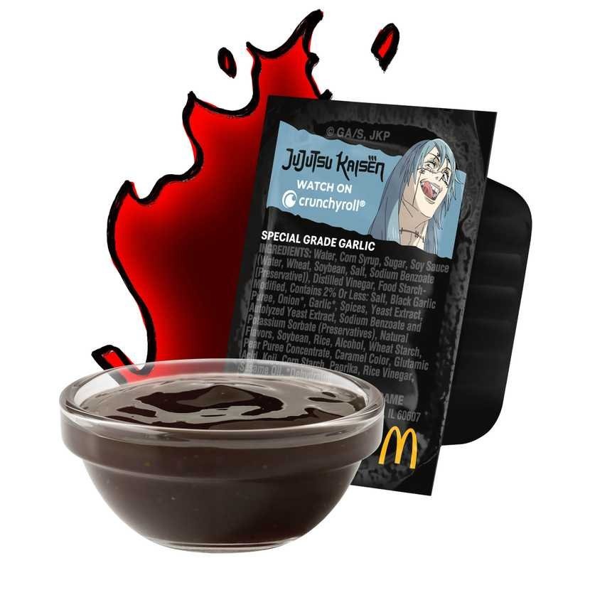 В сети быстрого питания McDonald's появился «Специальный чесночный соус», посвященный аниме-сериалу «Магическая битва». Об этом сообщает издание Hypebeast.-2