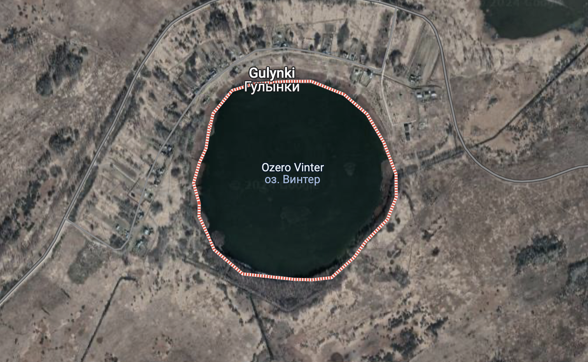 Озеро Винтер из карт Гугл, спутниковый снимок. 
