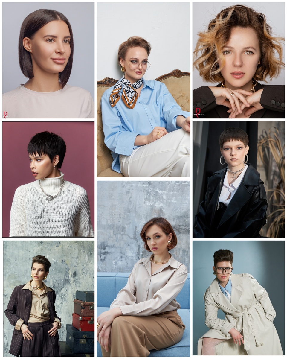 В коллаже использованы фото @Деметриус - школа концептуальной стрижки