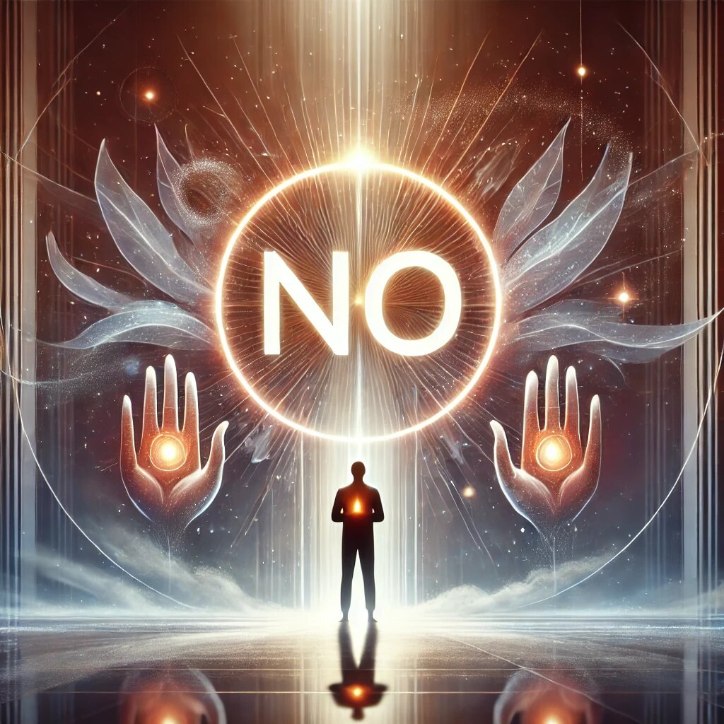 Первая Сцена, где человек с уверенностью отказывает, символизирующая способность говорить "нет" и сохраняющая внутреннюю гармонию.