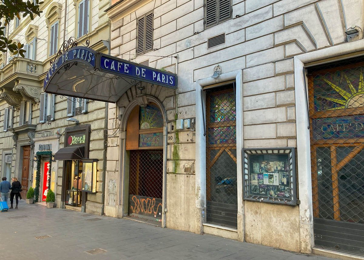 Cafe de Paris в Риме на улице Виа Витторио Венето